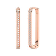 Boucles d'oreilles diamants naturels ronds 0.30 carat or rose Teresa